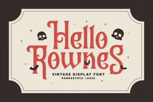 Hello Rownes: The Vintage Horror Display Font for Spooky Campaigns