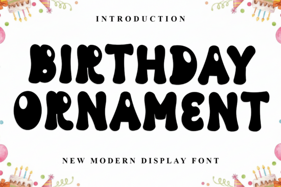 Using Birthday Ornament Typeface for Festive Branding